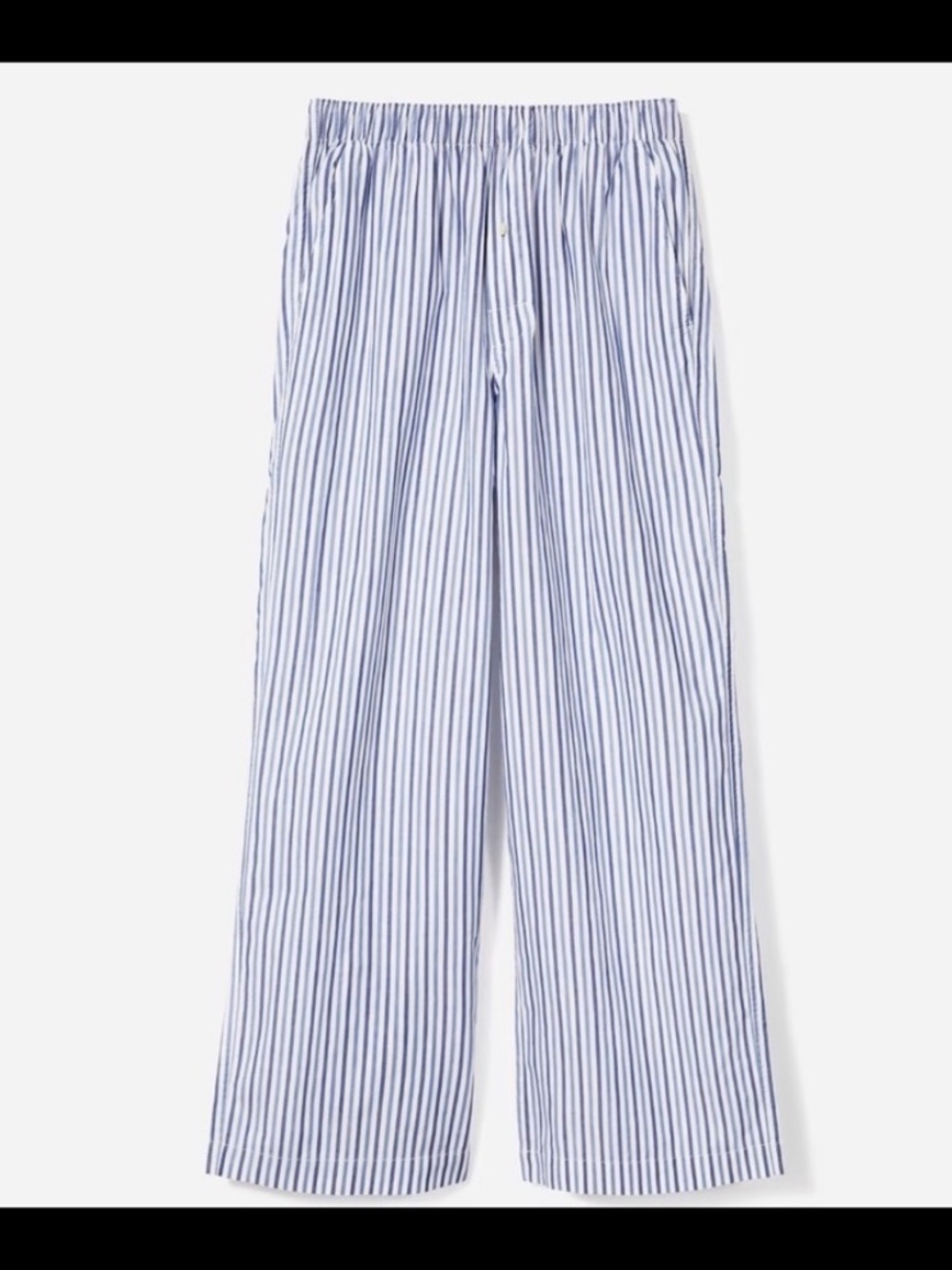 NWT Everlane Woven PJ Pant in blue and white stripes sz XL